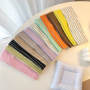 Bandeaux Pour Cheveux En Tissu À Rayures Unies De La Série Simple Sports h5 Image3