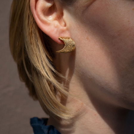 Boucles d'oreilles puces pour femmes, style rétro, forme irrégulière, en acier inoxydable, couleur or, étanches, collection Simple Series 2
