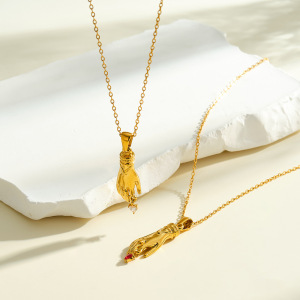 Colliers Pendentifs Pour Femmes, Collection Romantique, Forme Irrégulière Mignonne, En Acier Inoxydable Étanche, Couleur Or h5 Image3