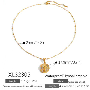 Colliers Pendentifs Pour Femmes En Forme De Croix Simple, En Acier Inoxydable, Couleur Or, Avec Strass Et Étanche h5 