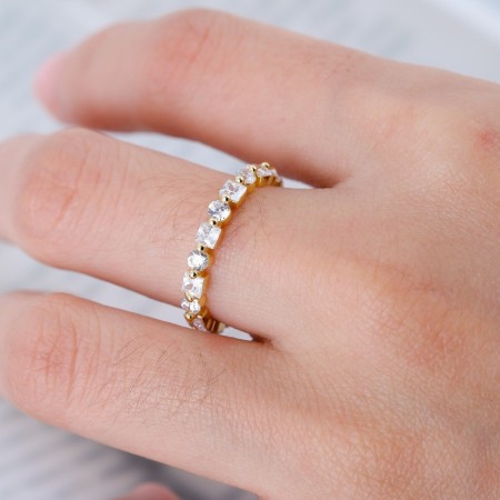 Bagues pour femmes en moissanite S925 couleur or, style patchwork simple et ajouré, collection Luxueuse. 2