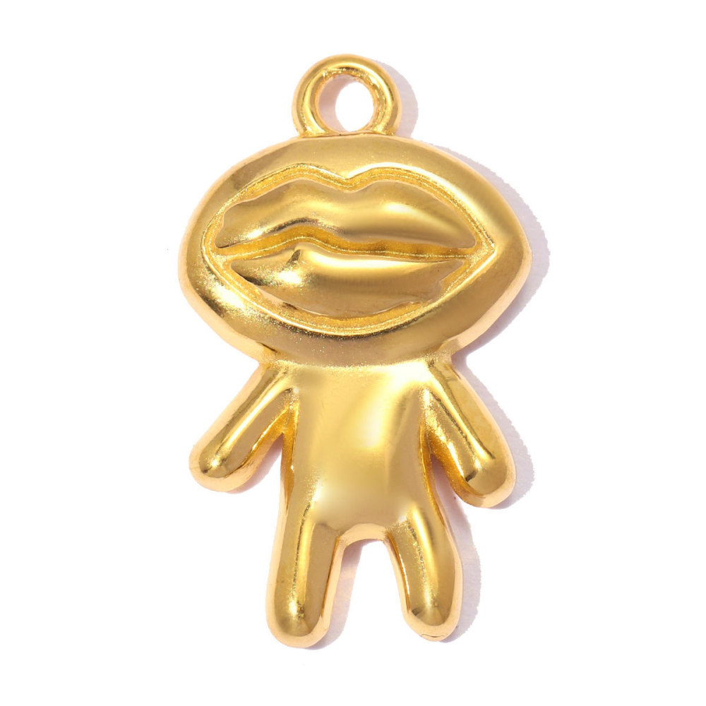 Pendentif Œil Du Diable Diy De Forme Irrégulière En Acier Inoxydable Étanche Couleur Or, Série Classique Image3