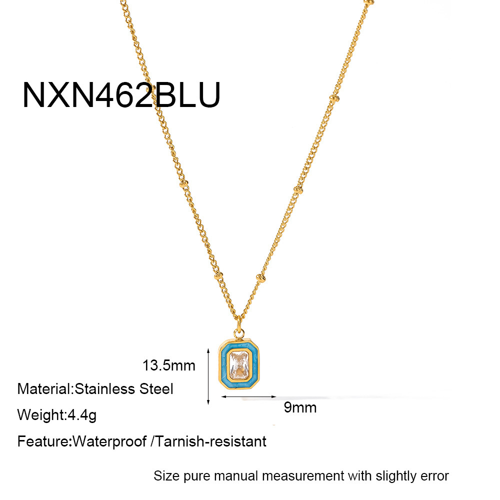 Colliers Pendentifs Pour Femmes En Acier Inoxydable Émaillé, Étanches Et Ornés De Zircon, De La Série Simple