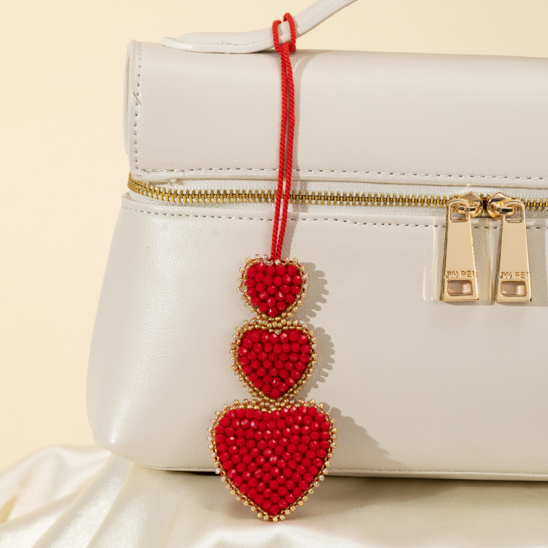 Collection Romantique - Perles Cœur Quotidiennes En Tissu Tissé - Breloques Pour Sacs Image2
