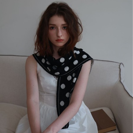 Écharpes d'hiver en laine et polyester à pois unis de la collection Simple Series Daily