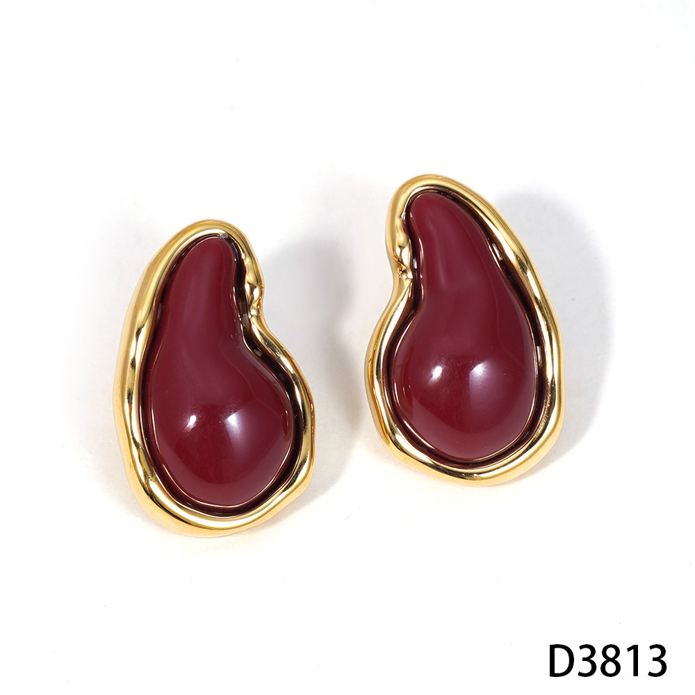 Boucles D'Oreilles Puces En Résine En Forme De Goutte De La Série Classique 