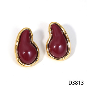 Boucles D'Oreilles Puces En Résine En Forme De Goutte De La Série Classique h5 