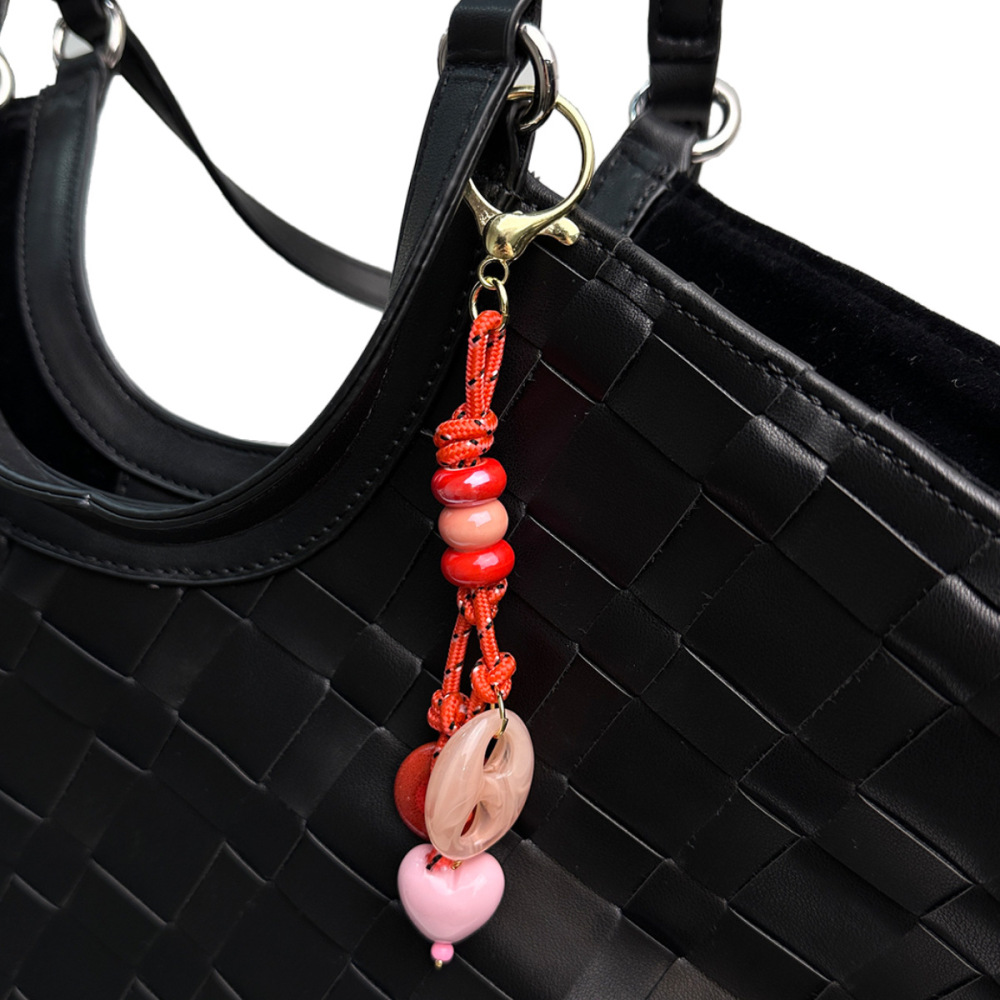 Série Simple, Perles Décontractées En Forme De Cœur, Étoiles De Couleurs Assorties, Breloques Pour Sac En Corde Tressée Image3