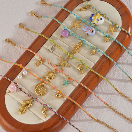 Bracelets tressés pour femmes, style océanique, inspirés des vacances