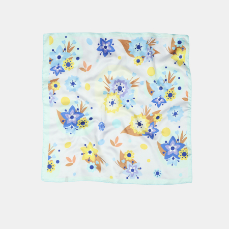 Écharpes d'été en polyester à motif floral naturel multicolore et feuillage, collection Simple Series, en polyester.