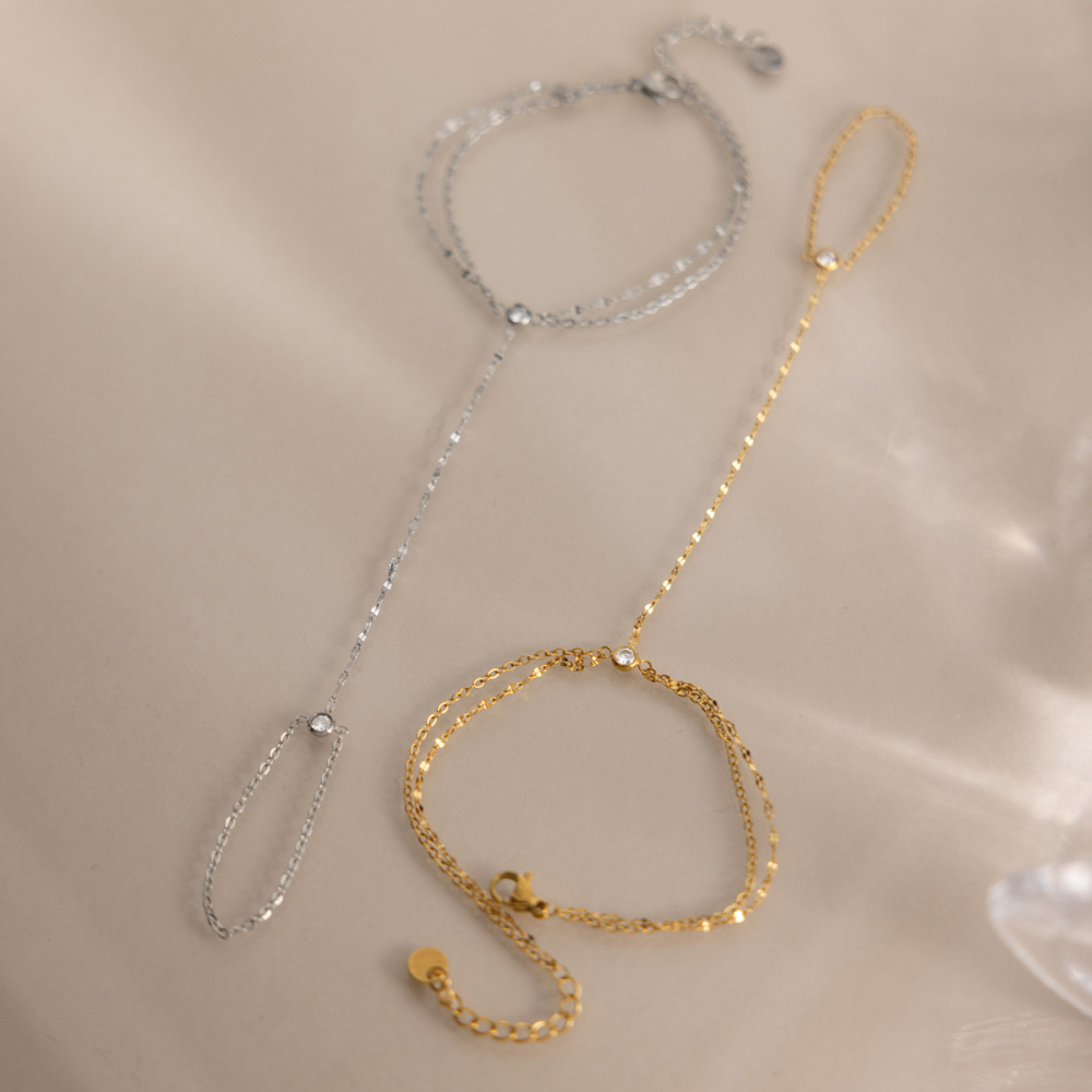 Chaîne Simple En Acier Inoxydable Étanche Avec Zircon Pour Femme h5Image3
