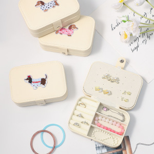 Boîtes À Bijoux En Pu À Pois Mignons Avec Un Teckel, Collection Romantique h5 Image3