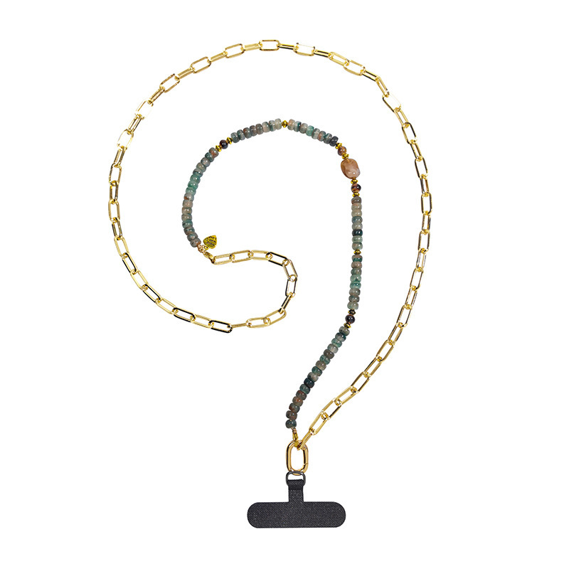 Chaîne De Téléphone Simple Series Daily Heart Beads En Acrylique Dégradé De Couleurs 