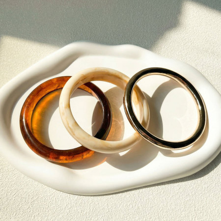 Bracelets pour femmes en résine couleur or dégradé 2