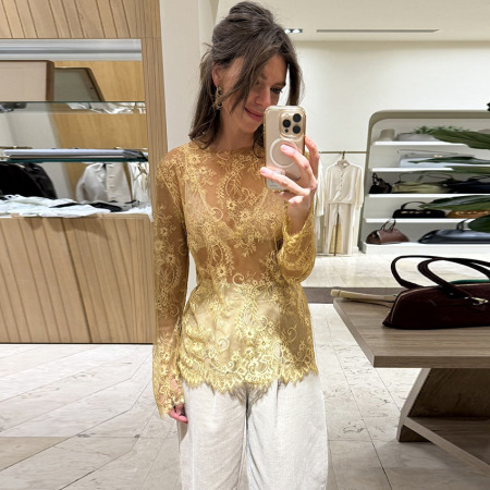 T-shirt d'été polyvalent en dentelle Fashion Daily 2