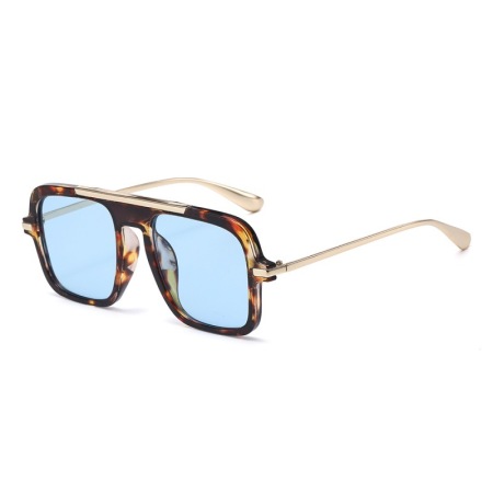 Lunettes de soleil rétro Simple Series à imprimé léopard dégradé uni 2