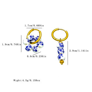 Boucles D'Oreilles Perles Rétro Simple Series En Acier Inoxydable Couleur Or Pour Femmes h5 Image4