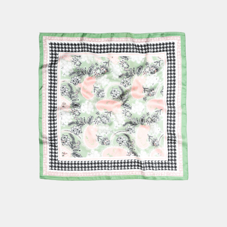 Écharpes d'été en polyester à motif pied-de-poule fleuri multicolore, style ethnique décontracté, style cachemire.
