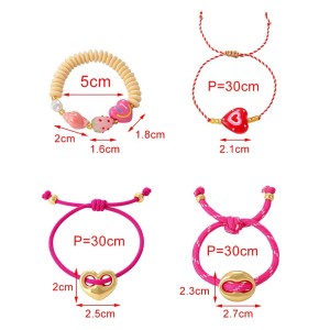 Bracelets Tressés En Résine Sweet Heart Pour Femmes, Collection Romantique h5 Image3
