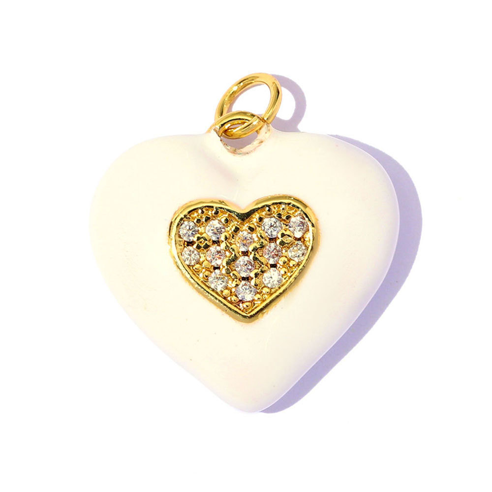 Pendentifs Pour Femmes En Forme De Cœur, En Cuivre Et Zircon, De La Série Simple À Faire Soi-Même Image3