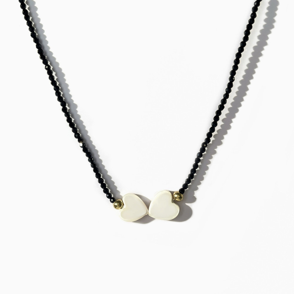 Colliers De Perles Simples En Cristal Et En Forme De Cœur Pour Femmes Image4