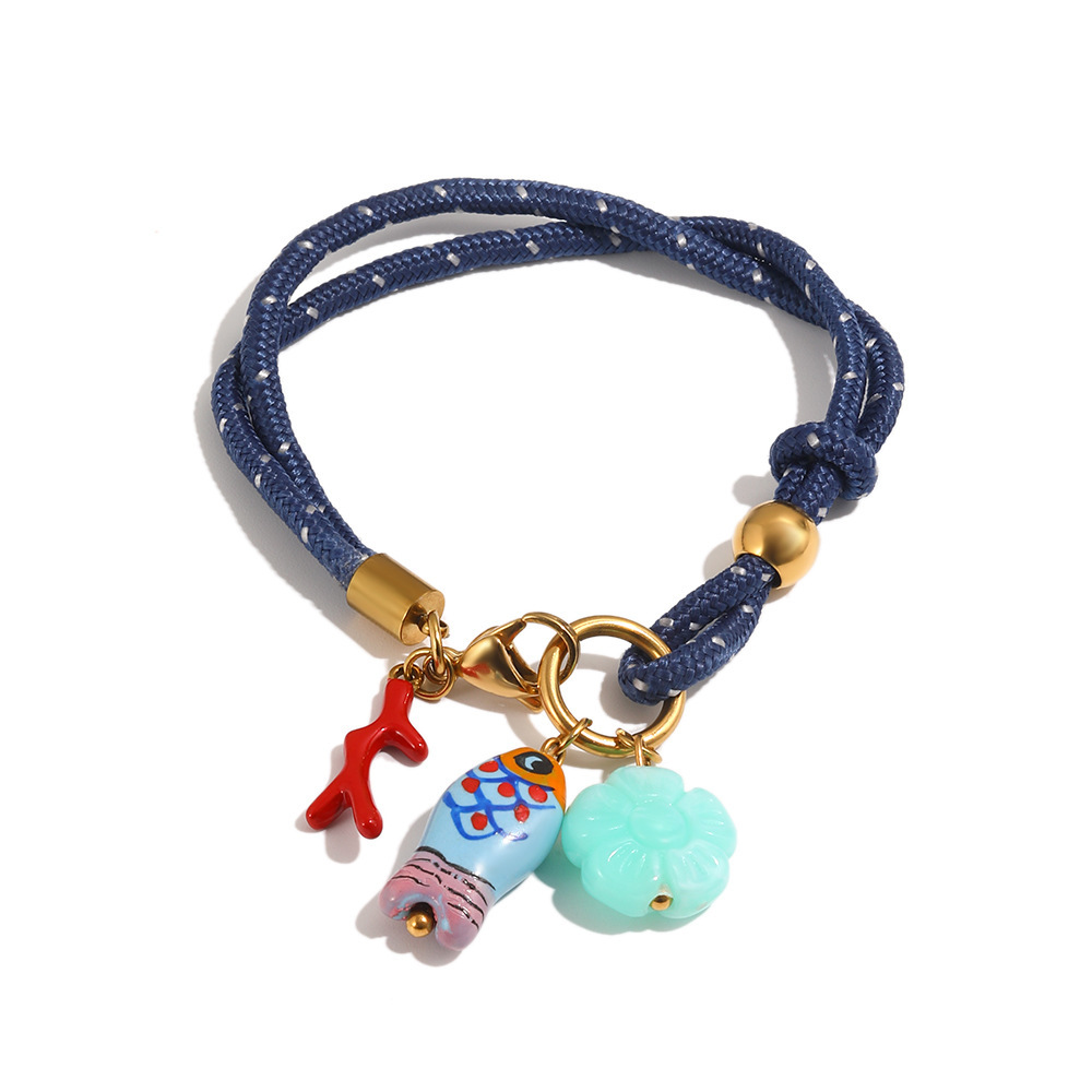 Bracelets Tressés Pour Femmes, Style Ethnique Océanique, Motif Poisson. h5Image4