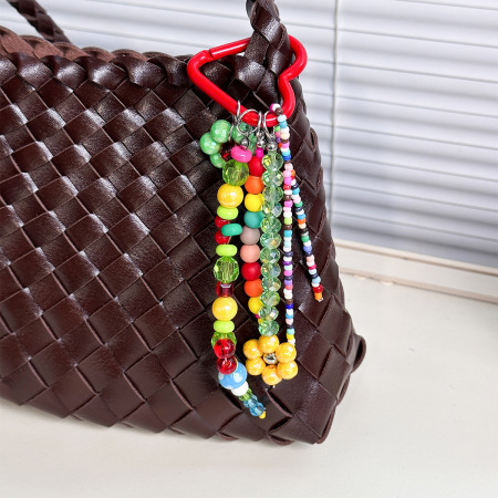 Breloques pour sac en résine de couleur assortie, perles en forme de cœur fleuries, collection quotidienne Simple Series 2