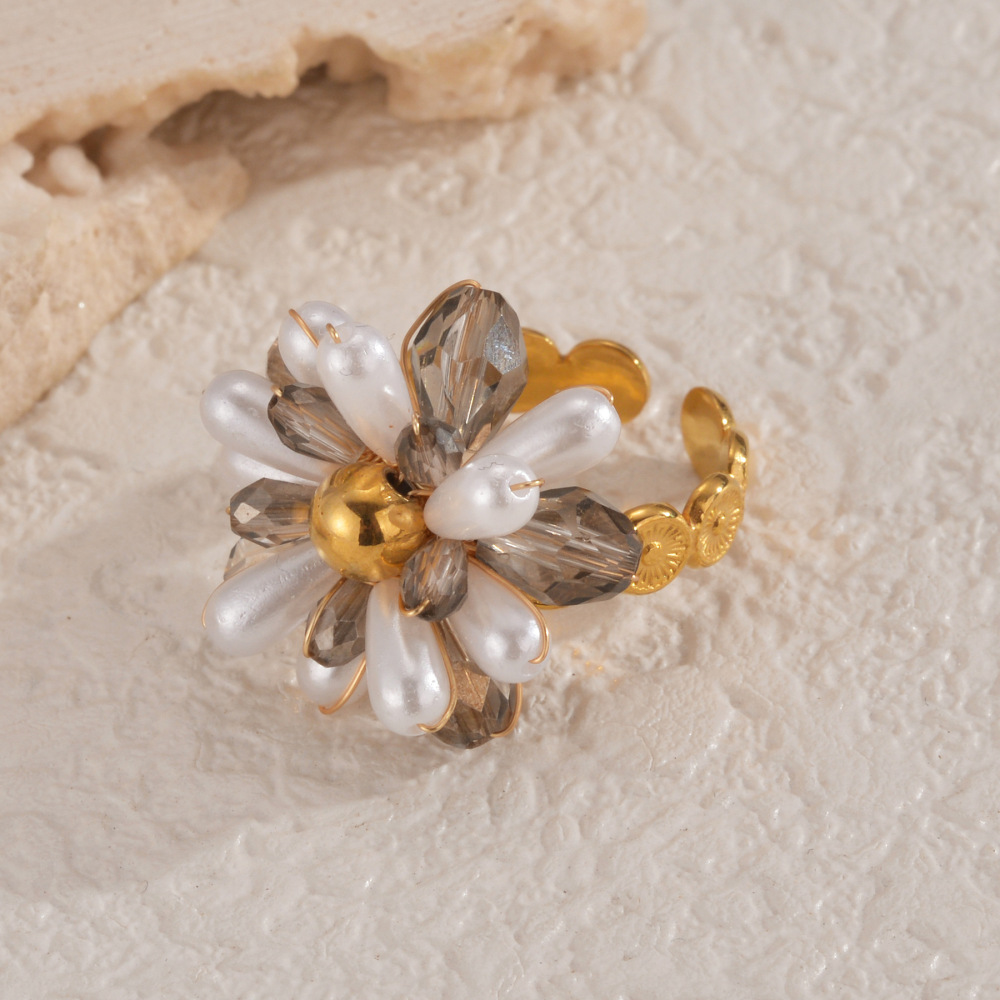 Bagues Romantiques En Cristal Et Fleurs Délicates, Collection Sweet Flower Image3