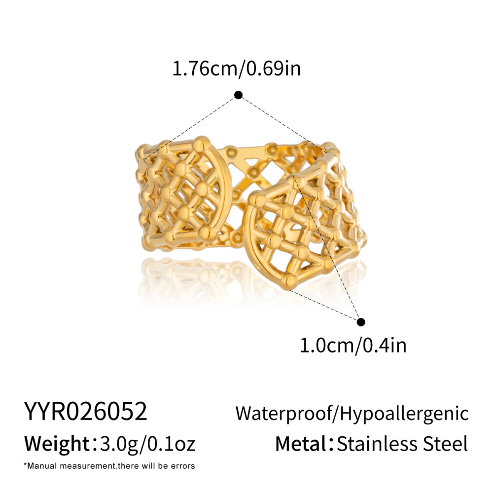 Bagues Minimalistes En Acier Inoxydable, Couleur Or, Forme Maille, Étanches