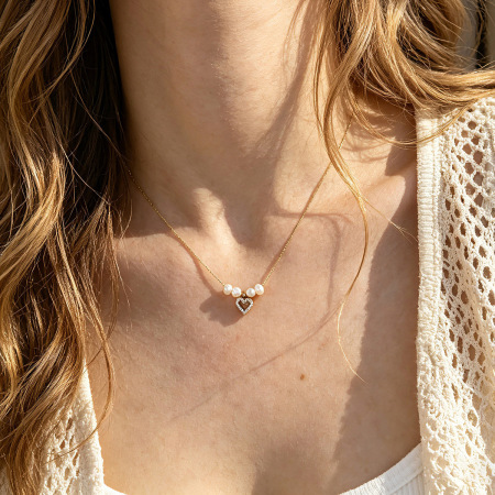 Colliers pendentifs pour femmes en acier inoxydable, ornés de strass, en forme de cœur et de fleur 2