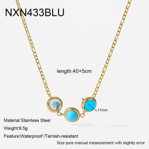 Colliers À Maillons Pour Femmes Daily Circle En Acier Inoxydable Étanche Avec Zircon Coloré h5 