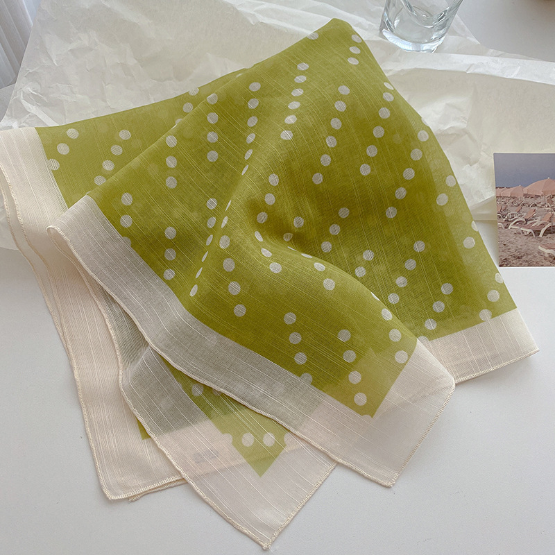 Écharpes D'Été En Lin À Pois Unis, Style Décontracté, Collection Simple h5Image3