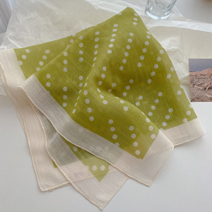 Écharpes D'Été En Lin À Pois Unis, Style Décontracté, Collection Simple h5 Image3