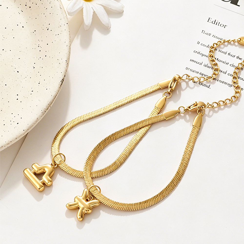 Bracelets À Breloques Simple Series Daily Constellation Pour Femmes, En Acier Inoxydable Étanche, Couleur Or Image2