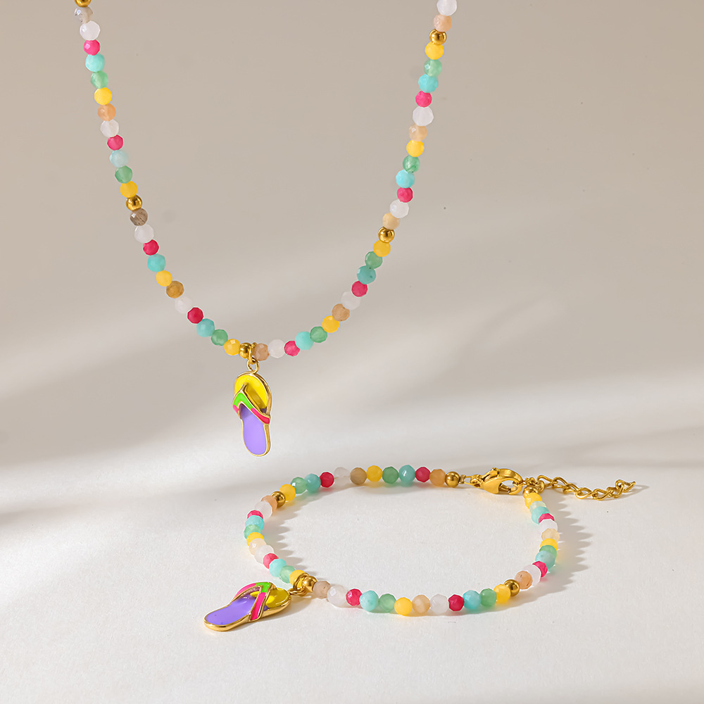 Ensembles De Bijoux Pour Femmes En Acier Inoxydable, Acrylique Doré, Forme Géométrique Simple Et Élégante, Pour Le Quotidien. Image2