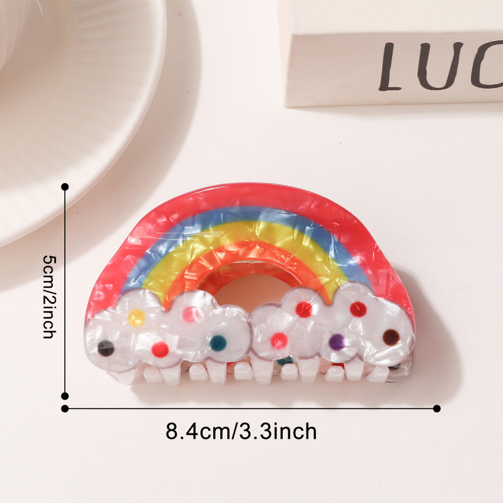 Pinces À Cheveux En Pvc À Rayures Mignonnes, Couleurs Mélangées Et Forme Géométrique, Série Simple 