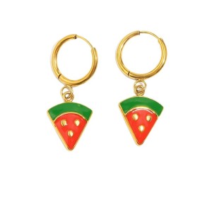 Boucles D'Oreilles Puces Pour Femme, En Acier Inoxydable Doré, Forme Cerise, Romantiques Et Délicates, De Forme Irrégulière. Étanche. h5 Image4