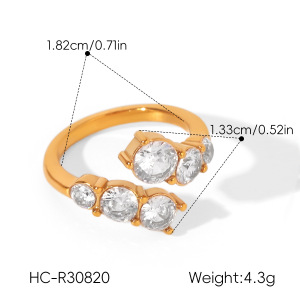 Bagues Pour Femmes Simple Series Daily Circle En Acier Inoxydable Étanche Couleur Or Avec Zircon Et Pierre Précieuse h5 Image2