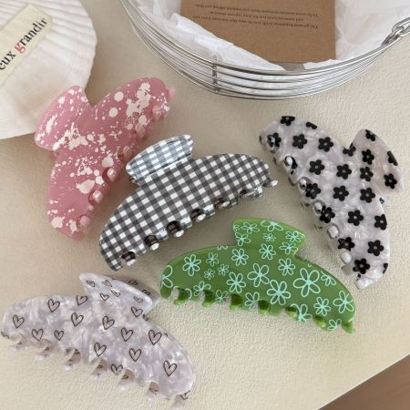 Pinces à cheveux Simple Series Daily Flower Heart Gradient Color Acetate