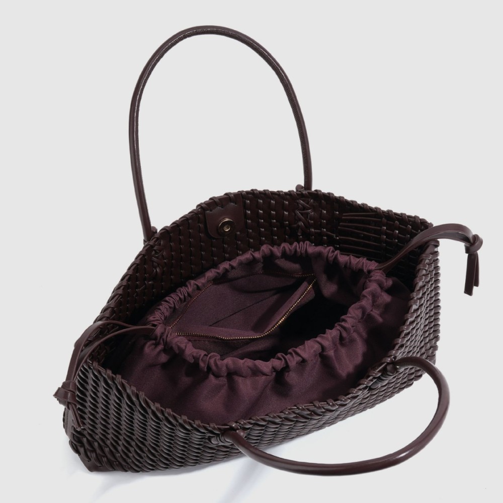 Sac Cabas Femme En Pu Tissé Uni, Style Parisien Chic Image4
