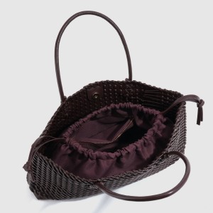 Sac Cabas Femme En Pu Tissé Uni, Style Parisien Chic h5 Image4