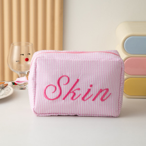 Trousses De Maquillage Simple Series Sweet Letter En Polyester À Rayures Unies h5 