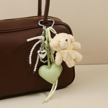 Breloques pour sac en tissu en perles torsadées mignonnes en forme de cœur et d'animal, collection Simple