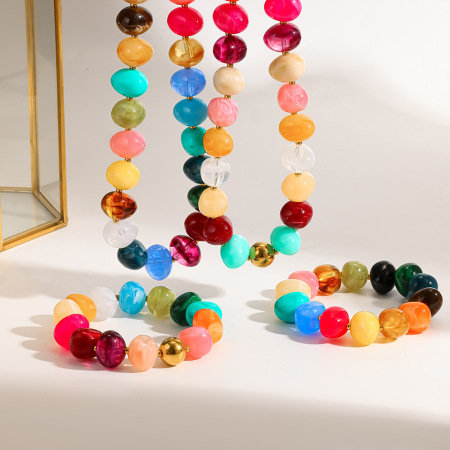 Colliers de perles acryliques Daily Beads de la série Simple