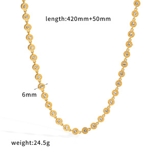Bracelet Chaîne Femme En Acier Inoxydable Doré, Étanche, De Forme Géométrique Et Orné De Strass, Collection Luxueuse h5 