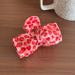 Pinces À Cheveux Simple Series Daily Bow Knot, Couleur Unie, Imprimé Léopard, En Acétate h5 