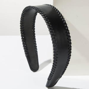 Bandeaux À Cheveux En Cuir Tissé Uni De La Série Simple Daily h5 