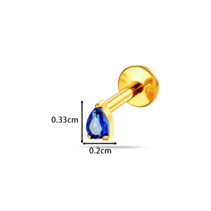 Boucles D'Oreilles Piercing Pour Femmes, En Alliage De Titane Couleur Or, Serties De Zircon, Collection Simple Series Droplet h5 Image2