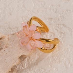 Bagues Romantiques En Cristal Et Fleurs Délicates, Collection Sweet Flower h5 Image3
