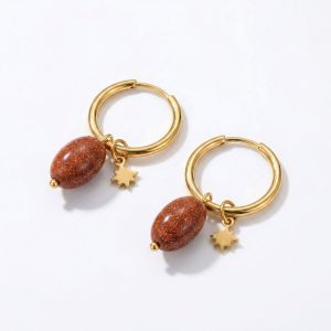 Boucles D'Oreilles Pendantes Pour Femmes Daily Star, En Acier Inoxydable, Couleur Or, Collection Romantique h5 Image5